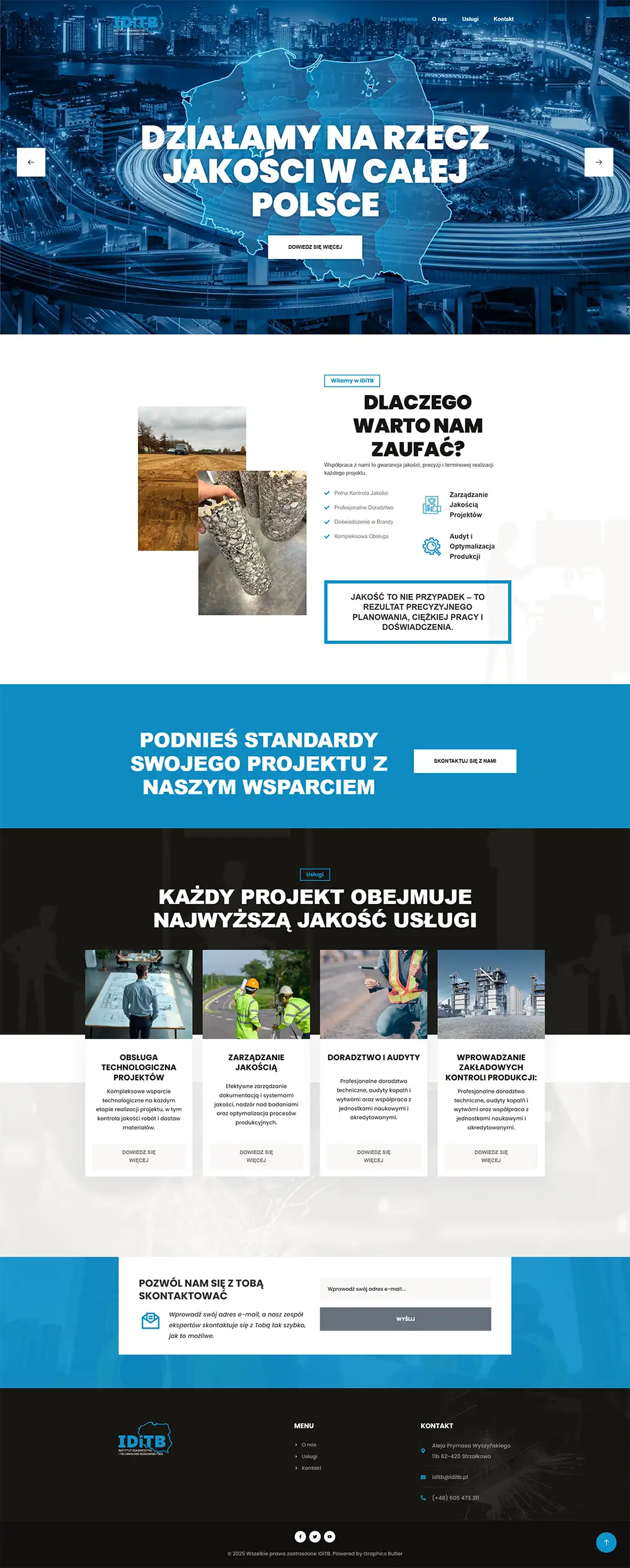 Strona Instytutu diagnostyki i technologii budownictwa