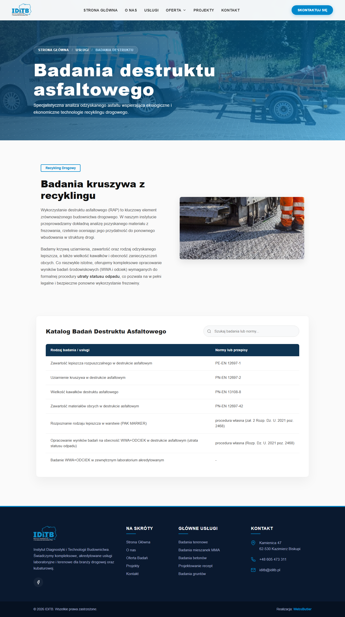 Badania destruktu asfaltowego