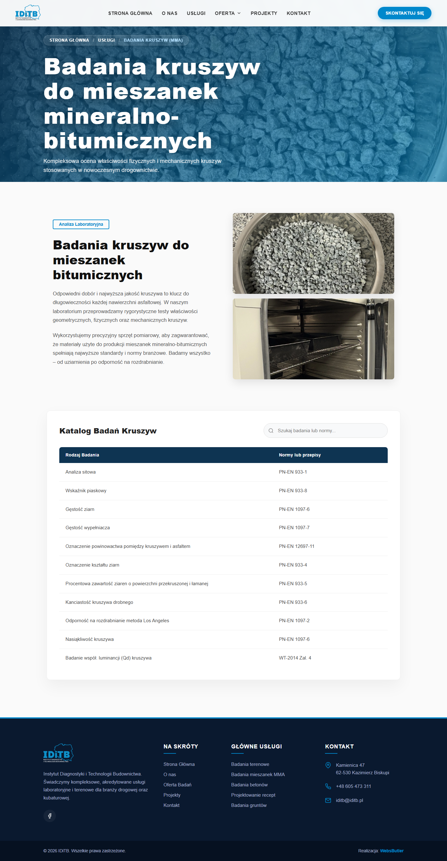 Badania kruszyw do mieszanek mineralnobitum