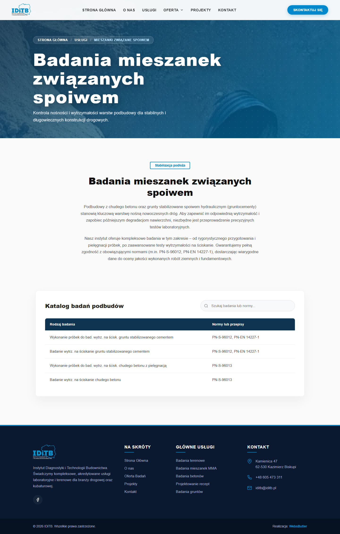 Badania gruntocementów i podbudów z chudego betonu