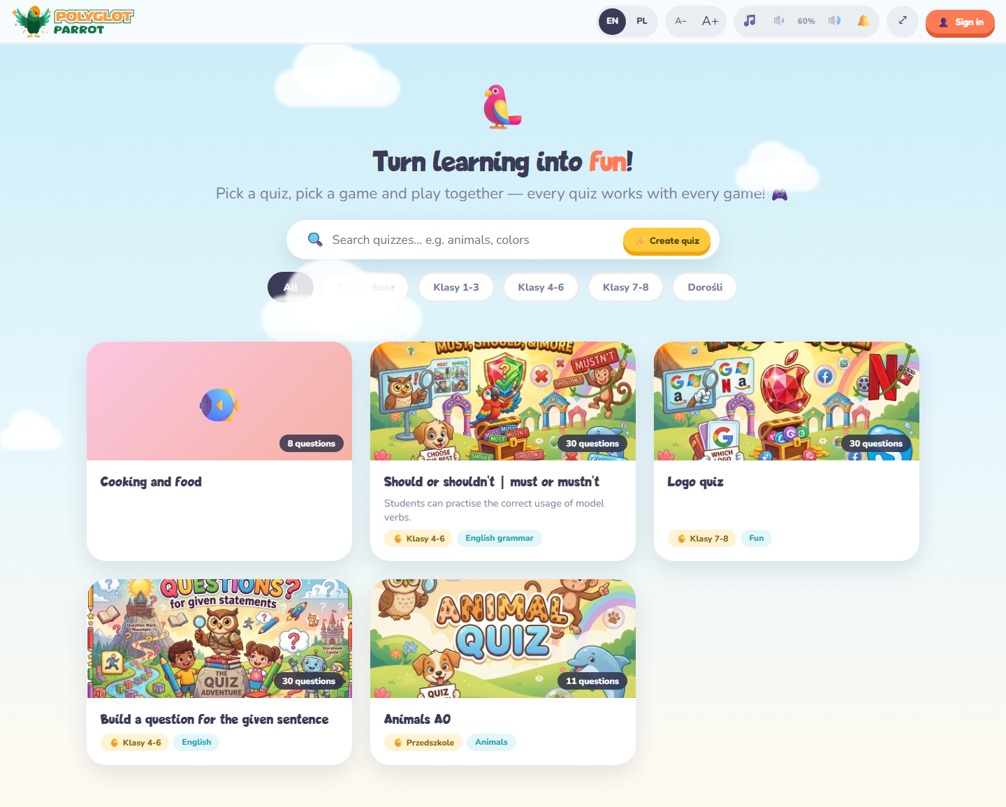Polyglot Parrot — Play & Learn