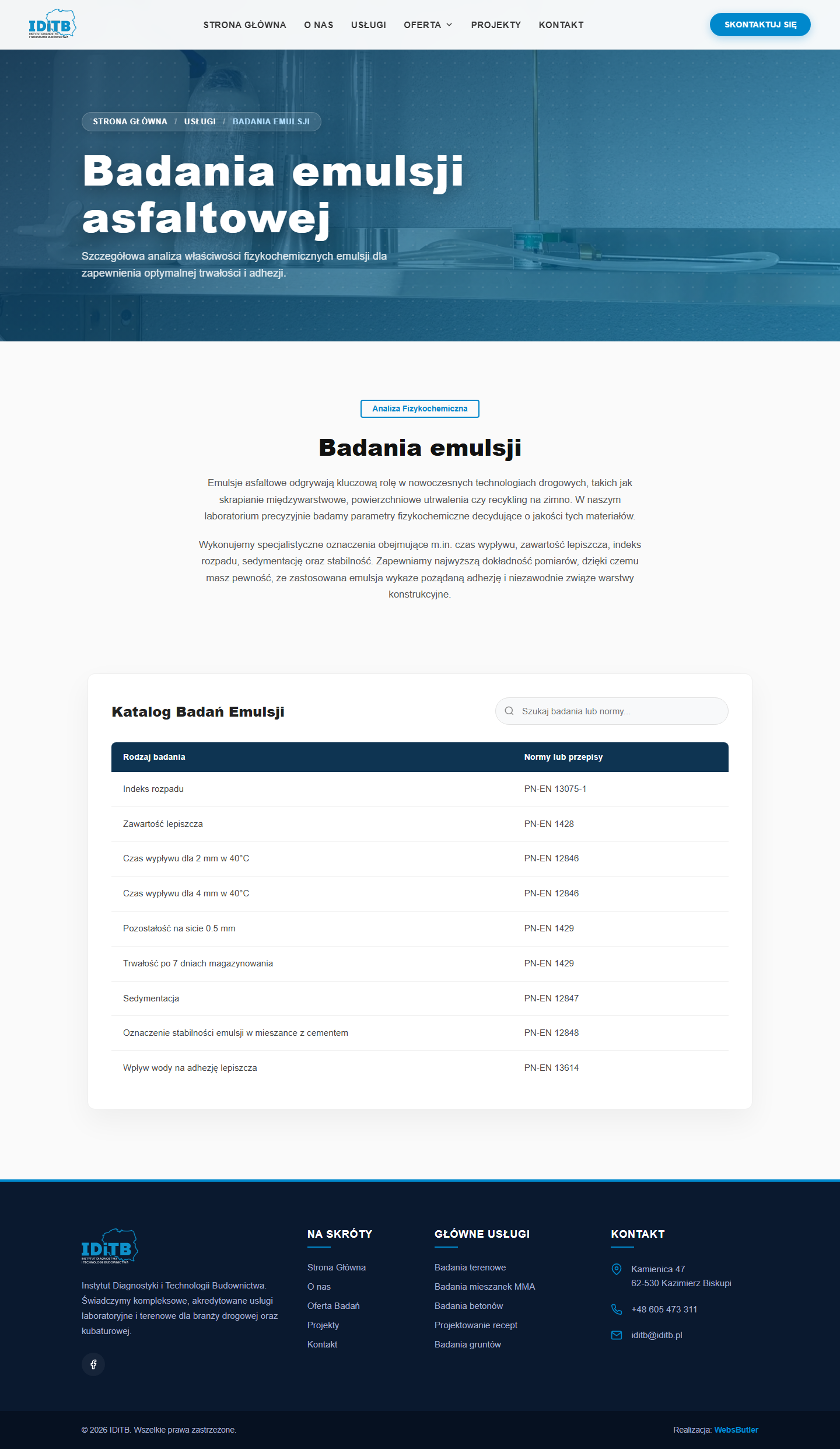 Badania emulsji asfaltowej