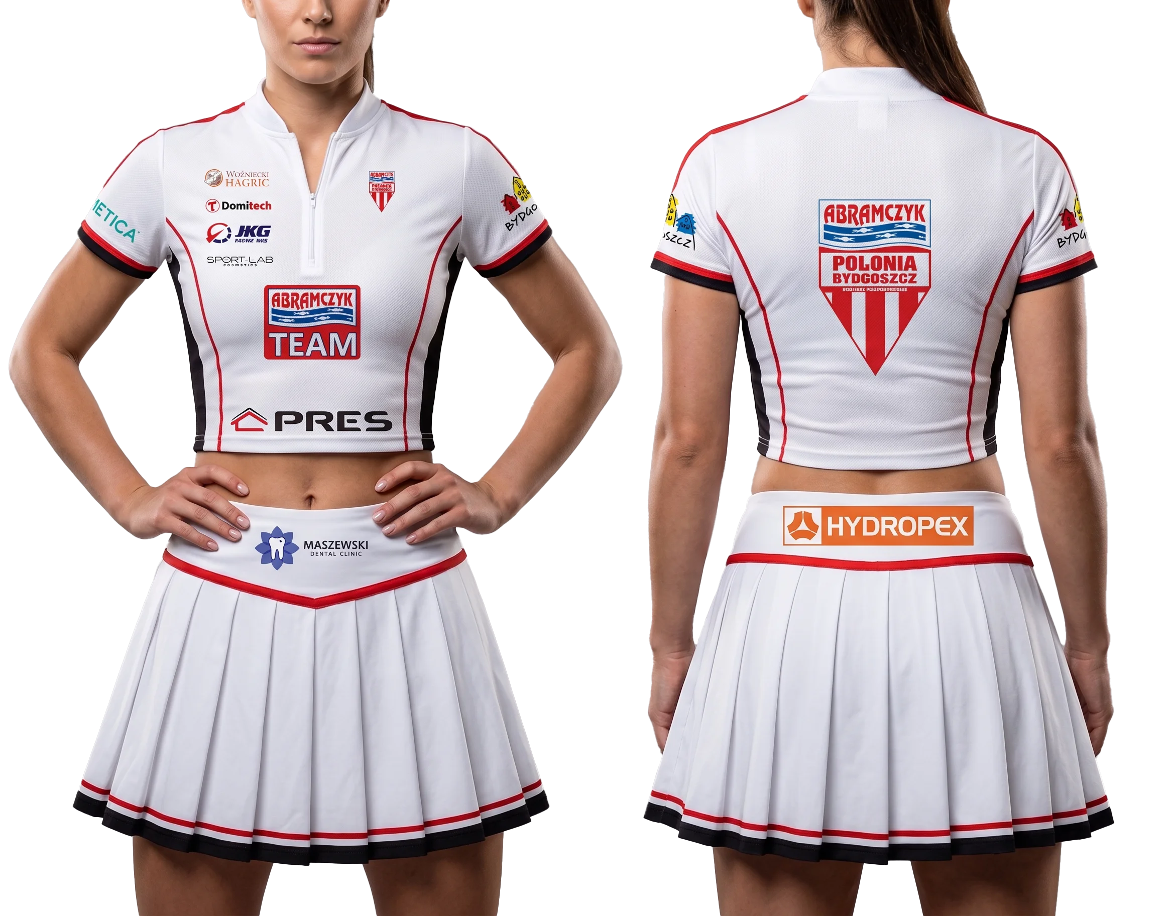 Spódniczka i top — linia damska — Polonia Bydgoszcz, projekt Daniel Xhemalçe